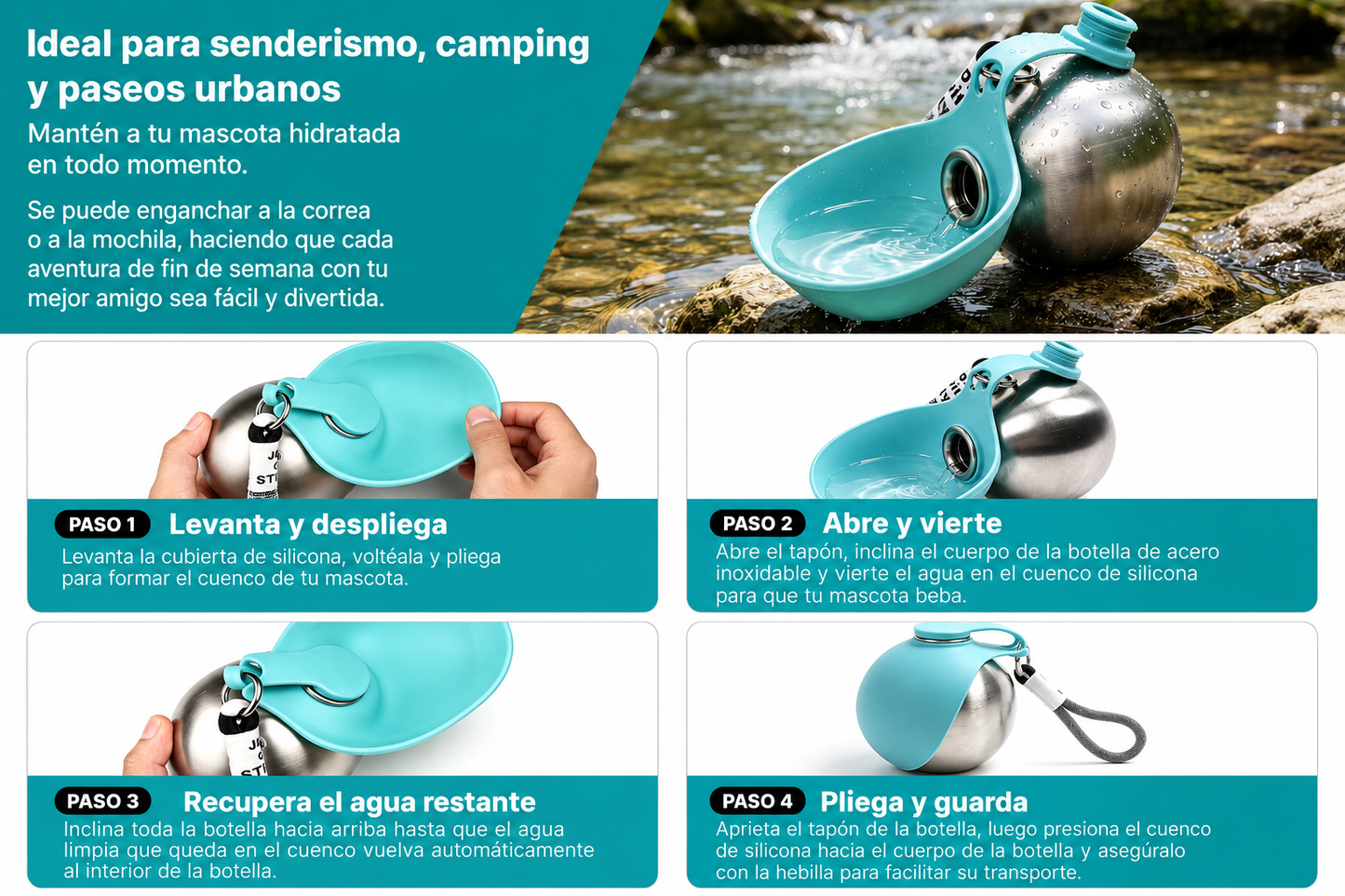 Bebedero Portátil para Perros